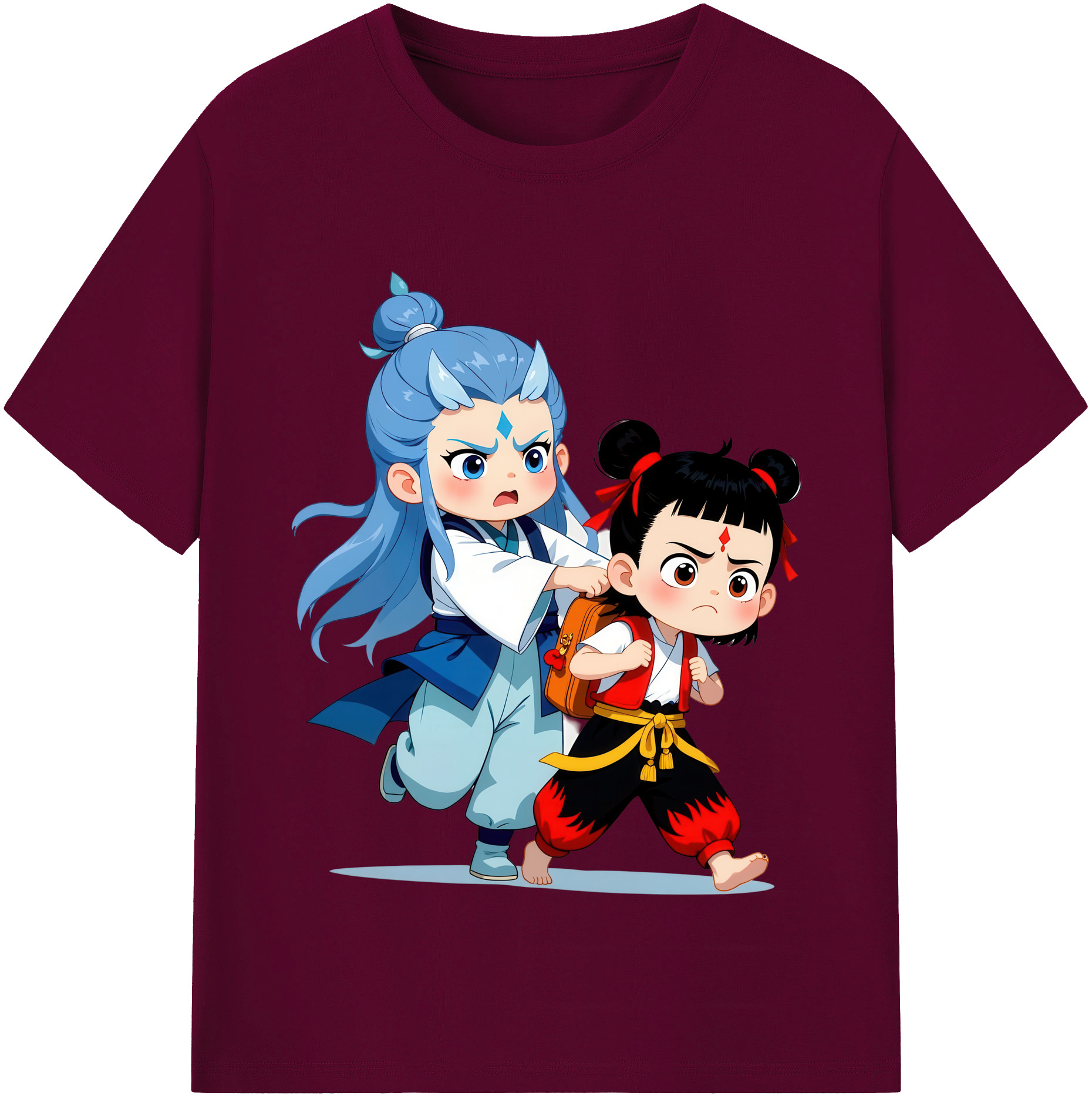 （画像用） Ne Zha 2 ナタ 魔童の大暴れ レディースカジュアルプリントTシャツ（綿100％）